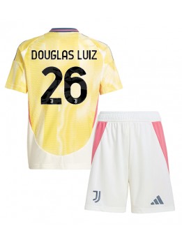 Billige Juventus Douglas Luiz #26 Bortedraktsett Barn 2024-25 Kortermet (+ Korte bukser)